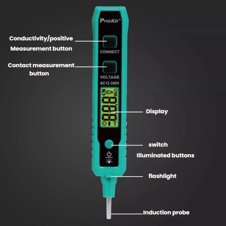 ProsKit NT-320-C Multifunctional Electrical Tester Pen Wire Break Detection Digital Display Induction Test Pen - Current & Voltage Tester by ProsKit | Online Shopping UK | buy2fix