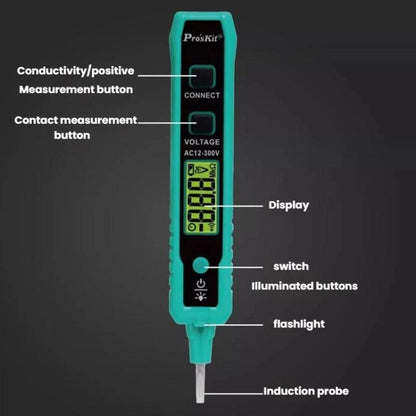 ProsKit NT-320-C Multifunctional Electrical Tester Pen Wire Break Detection Digital Display Induction Test Pen - Current & Voltage Tester by ProsKit | Online Shopping UK | buy2fix