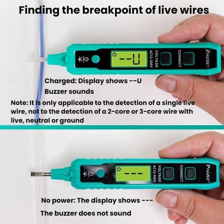 ProsKit NT-320-C Multifunctional Electrical Tester Pen Wire Break Detection Digital Display Induction Test Pen - Current & Voltage Tester by ProsKit | Online Shopping UK | buy2fix
