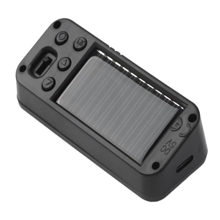 Car Solar-powered Clock With Luminous Light Thermometer Humidity Meter(Blue-red Light) - Clocks & Car Meters by buy2fix | Online Shopping UK | buy2fix