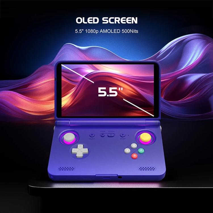 Retroid Pocket Flip 2 SD865 Processor Game Console Android13 5.5 Inch AMOLED Screen Wifi Bluetooth Video Player(Gray Purple) - Pocket Console by Retroid Pocket | Online Shopping UK | buy2fix
