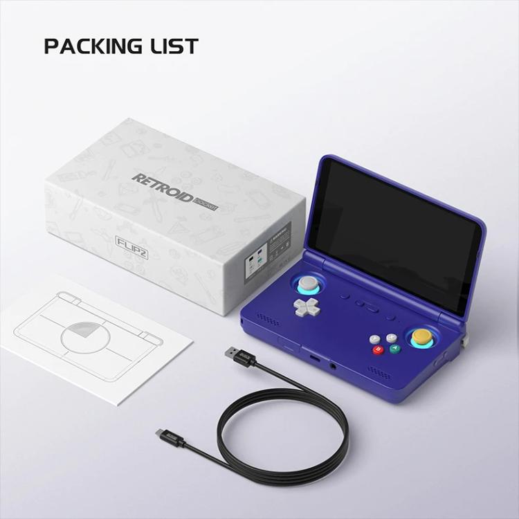 Retroid Pocket Flip 2 SD865 Processor Game Console Android13 5.5 Inch AMOLED Screen Wifi Bluetooth Video Player(Gray Purple) - Pocket Console by Retroid Pocket | Online Shopping UK | buy2fix