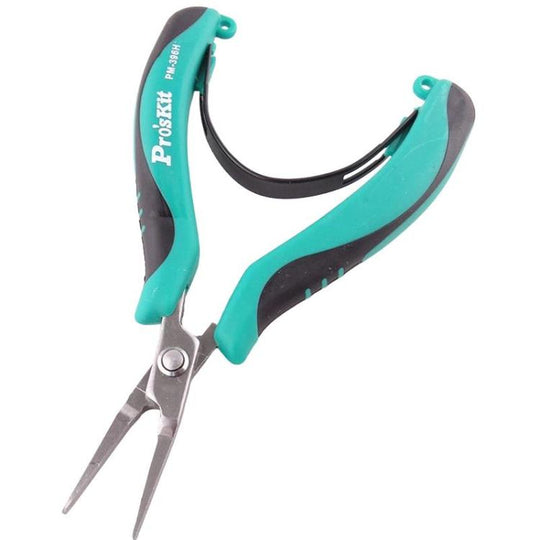 ProsKit PM-396H Stainless Steel Non-Toothed Flat-Nose Pliers Precision Electronic Flat-Jaw Pliers(Green)