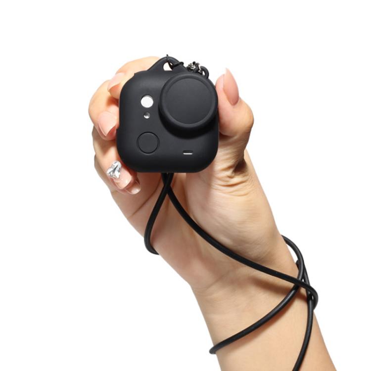 For Insta360 GO Ultra Silicone Case & Lens Cap Set with Lanyard  Anti-Scratch Camera Body Protector(Black) - Case & Bags by buy2fix | Online Shopping UK | buy2fix