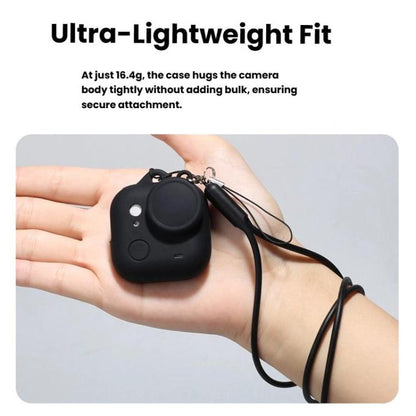 For Insta360 GO Ultra Silicone Case & Lens Cap Set with Lanyard  Anti-Scratch Camera Body Protector(Black) - Case & Bags by buy2fix | Online Shopping UK | buy2fix