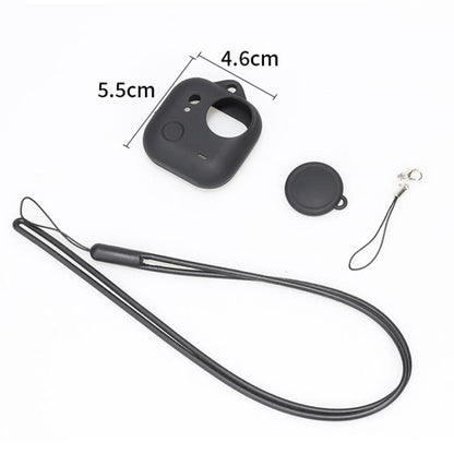 For Insta360 GO Ultra Silicone Case & Lens Cap Set with Lanyard  Anti-Scratch Camera Body Protector(Black) - Case & Bags by buy2fix | Online Shopping UK | buy2fix