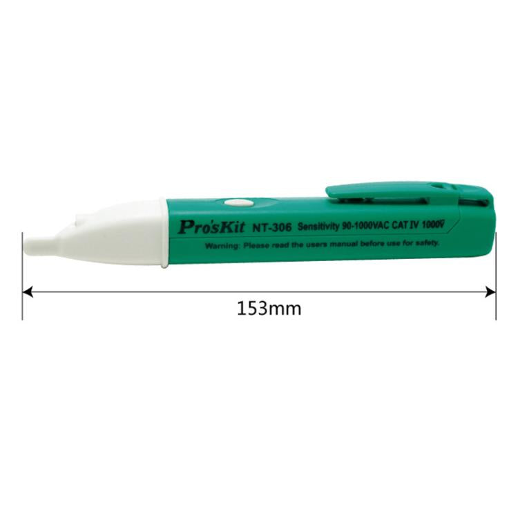 ProsKit NT-306 Non-Contact Portable Electrical Tester Pen With LED Zero Ground Wire Testing Tool - Current & Voltage Tester by ProsKit | Online Shopping UK | buy2fix