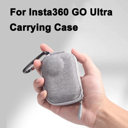 For Insta360 GO Ultra Carrying Case Shockproof EVA Portable Travel Storage Bag With Carabiner Clip(Gray) - Case & Bags by buy2fix | Online Shopping UK | buy2fix