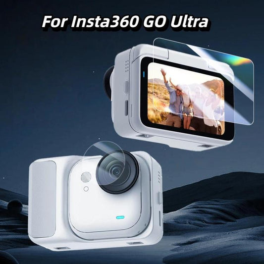 For Insta360 GO Ultra  2 Sets Screen Protector & Lens Film Kit Tempered Glass + Hydrogel HD Protection - Protective Film & Stickers by buy2fix | Online Shopping UK | buy2fix