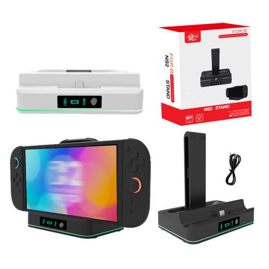 For Nintendo Switch 2 & Joy-Con Controllers KJH Charging Dock With Ambient Lighting(White) - Charger & Power by KJH | Online Shopping UK | buy2fix