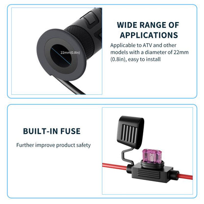 ATV Metal Switches With 5+1 Memory Heated Handlebars(CS-1956E2) - Grips by buy2fix | Online Shopping UK | buy2fix