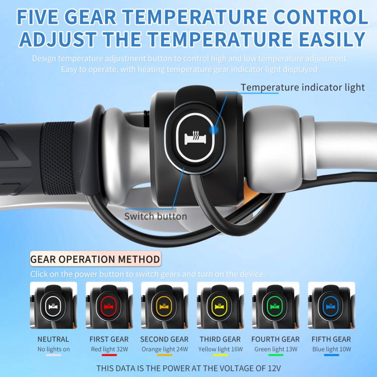ATV Metal Switches With 5+1 Memory Heated Handlebars(CS-1956E2) - Grips by buy2fix | Online Shopping UK | buy2fix