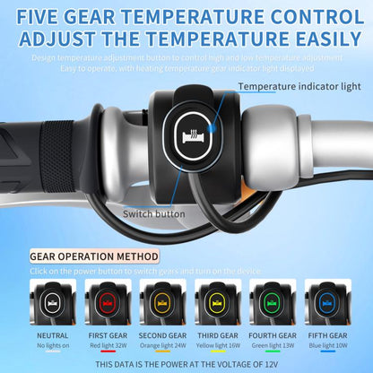 ATV Metal Switches With 5+1 Memory Heated Handlebars(CS-1956E2) - Grips by buy2fix | Online Shopping UK | buy2fix