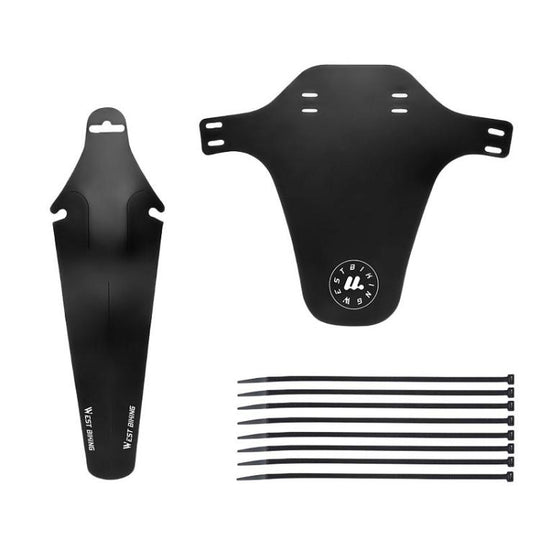 WEST BIKING YP0714043 Bicycle Front And Rear Fenders MTB Mountain Bike Fork Mudguard(Black)