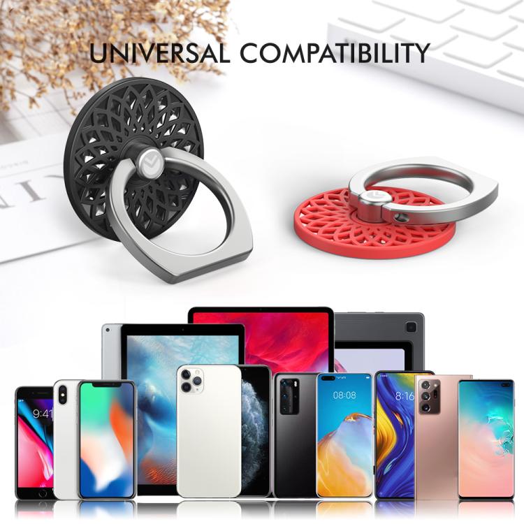 AhaStyle ST13 2pcs Metal Ring Clip Phone Holder Patterned Anti-Slip Design Back Stick Mount(Blue+Black) - Ring Holder by AhaStyle | Online Shopping UK | buy2fix