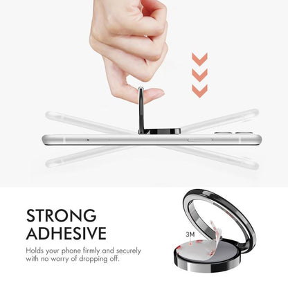 AhaStyle ST12 Metal Ring Clip Phone Stand Aluminum Alloy Adhesive Mount(Black White Blue) - Ring Holder by AhaStyle | Online Shopping UK | buy2fix