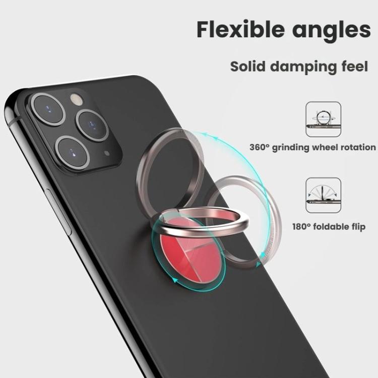 AhaStyle ST12 Metal Ring Clip Phone Stand Aluminum Alloy Adhesive Mount(Pink) - Ring Holder by AhaStyle | Online Shopping UK | buy2fix