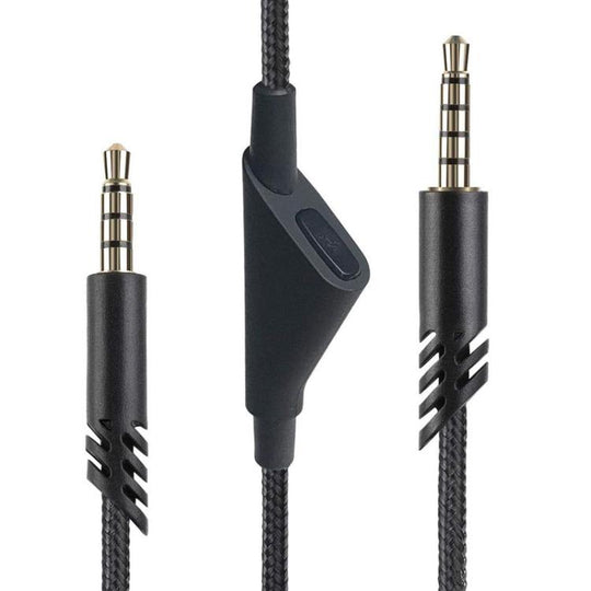 For Logitech Astro A10 / A40 / A30 2m Gaming Headset Cable Braided Audio Cable, Style: Black Button