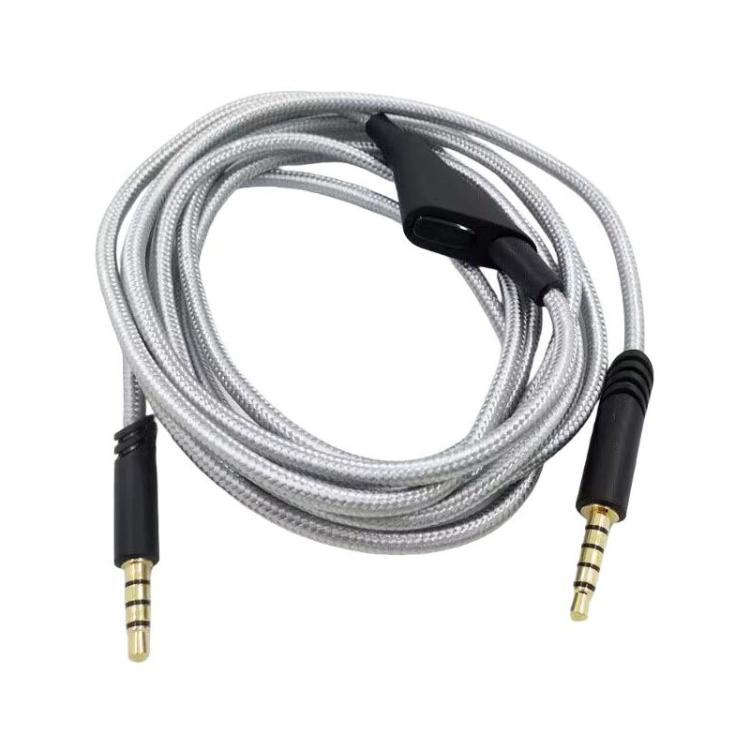 For Logitech Astro A10 / A40 / A30 Gaming Headset Cable Braided Audio Cable, Style: Gray Black Button - Headset Accessories by buy2fix | Online Shopping UK | buy2fix