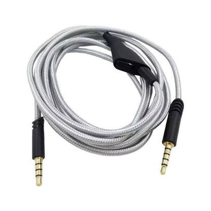 For Logitech Astro A10 / A40 / A30 Gaming Headset Cable Braided Audio Cable, Style: Gray Black Button - Headset Accessories by buy2fix | Online Shopping UK | buy2fix