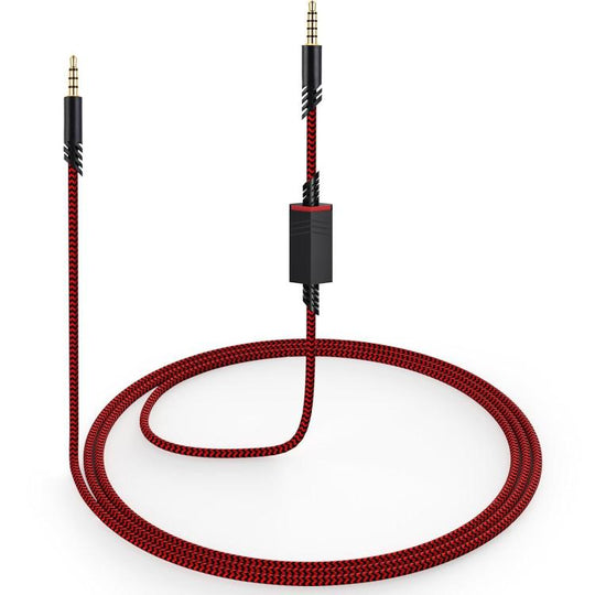 For Logitech Astro A10 / A40 / A30 Gaming Headset Cable Braided Audio Cable, Style: Red Black Square