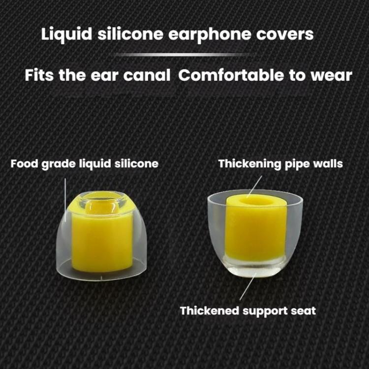 6pcs /Box Food Grade Liquid Silicone Ear Tips HIFI Earphones Earbuds(Transparent Yellow) - Anti-dust & Ear Caps by buy2fix | Online Shopping UK | buy2fix