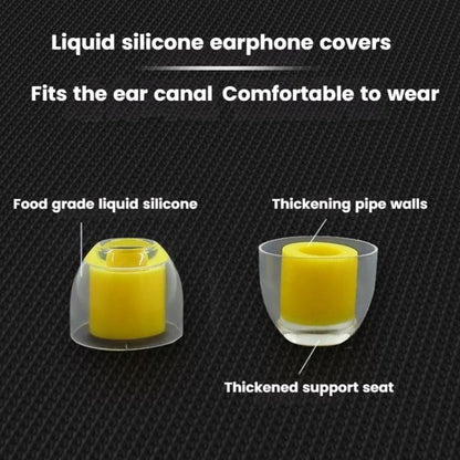 6pcs /Box Food Grade Liquid Silicone Ear Tips HIFI Earphones Earbuds(Transparent Yellow) - Anti-dust & Ear Caps by buy2fix | Online Shopping UK | buy2fix