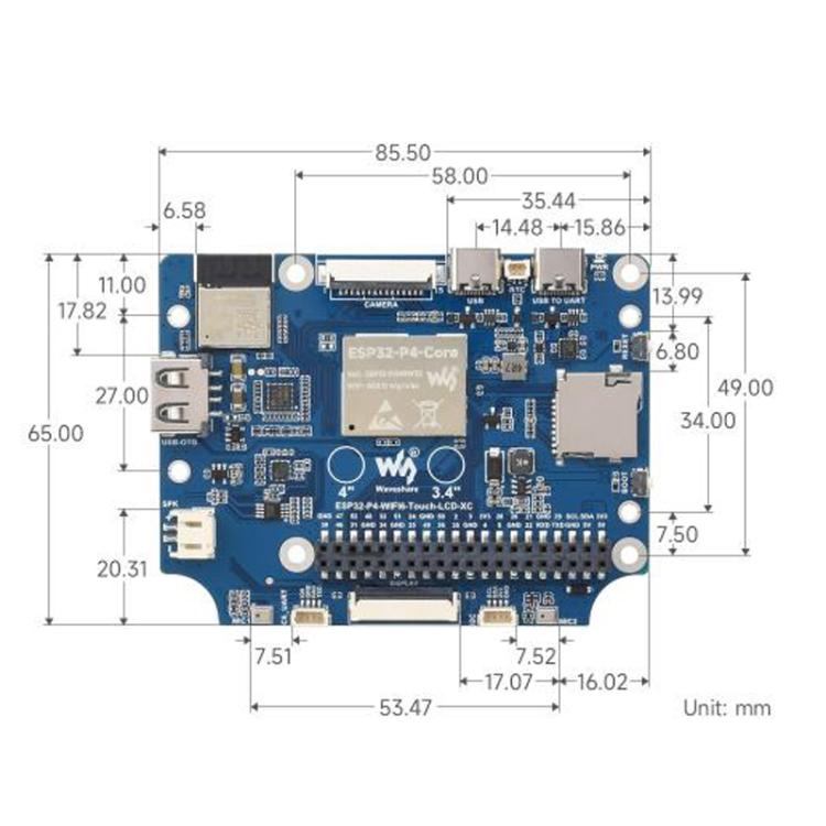 WAVESHARE 31523 ESP32-P4 Touch Circular LCD Screen Development Board, Spec: 3.4 inch - LCD & LED Display Module by WAVESHARE | Online Shopping UK | buy2fix