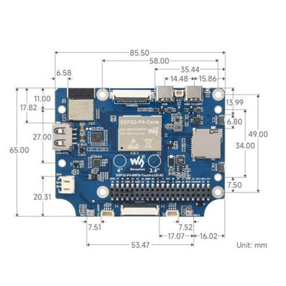 WAVESHARE 31523 ESP32-P4 Touch Circular LCD Screen Development Board, Spec: 3.4 inch - LCD & LED Display Module by WAVESHARE | Online Shopping UK | buy2fix