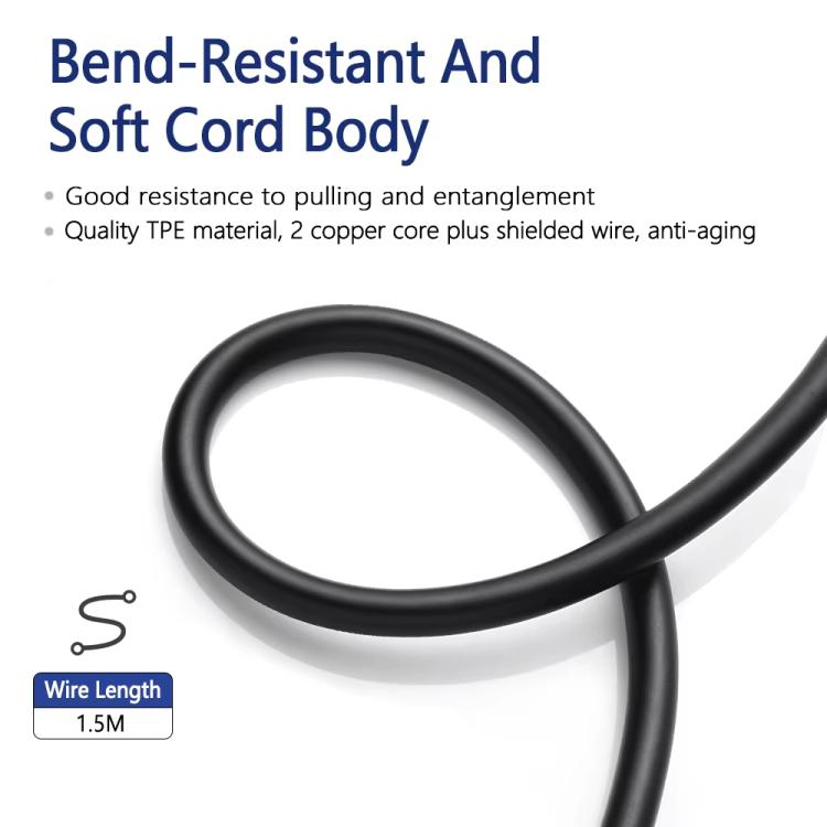 1.5m Mini Pin USB TPE Earphone Cable For SteelSeries Arctis Prime / 3 / 5 / 7 / Pro - Headset Accessories by buy2fix | Online Shopping UK | buy2fix