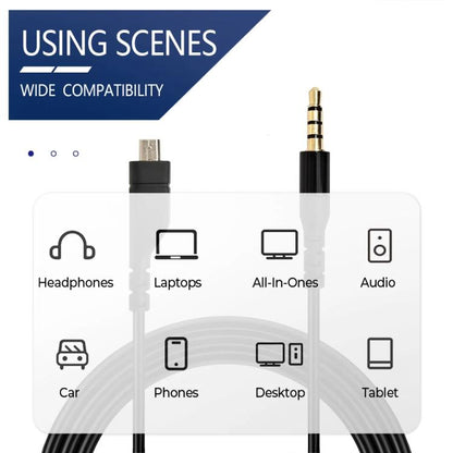 1.5m Mini Pin USB TPE Earphone Cable For SteelSeries Arctis Prime / 3 / 5 / 7 / Pro - Headset Accessories by buy2fix | Online Shopping UK | buy2fix