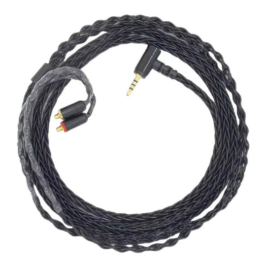 1.2m 8 Core Single Crystal Copper Silver Plated MMCX Headphone Upgrade Cable, For Shure SE215 / SE535 / SE846 / UE900, Color: Black 2.5mm Balance