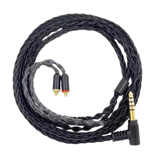 1.2m 8 Core Single Crystal Copper Silver Plated MMCX Headphone Upgrade Cable, For Shure SE215 / SE535 / SE846 / UE900, Color: Black 4.4mm Balance