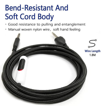 For Alienware AW920H Gaming Headset Cable Audio Microphone Cable, Length: 1.8m(White) - Headset Accessories by buy2fix | Online Shopping UK | buy2fix