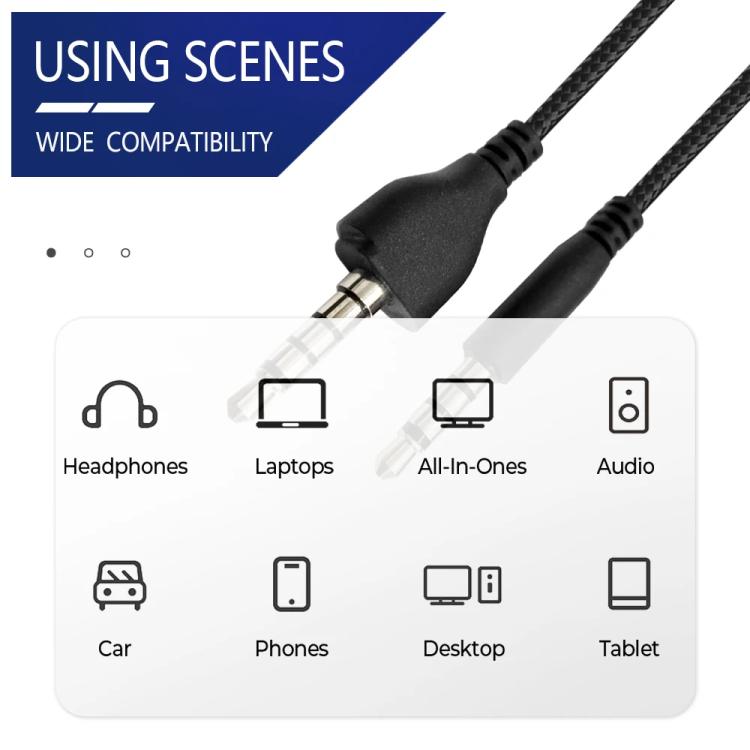 For Alienware AW920H Gaming Headset Cable Audio Microphone Cable, Length: 1.8m(Black) - Headset Accessories by buy2fix | Online Shopping UK | buy2fix