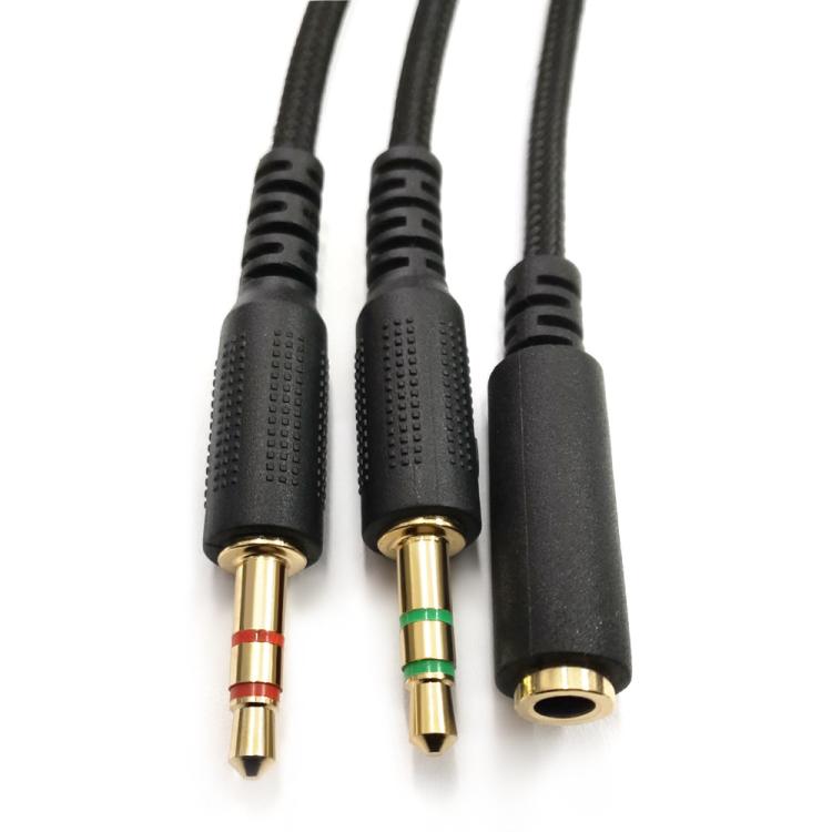 For Razer Kraken V2 3.5mm Male To Female 2 In 1 Extension Cable Audio Adapter, Length: 2m(Black) - Microphone by buy2fix | Online Shopping UK | buy2fix