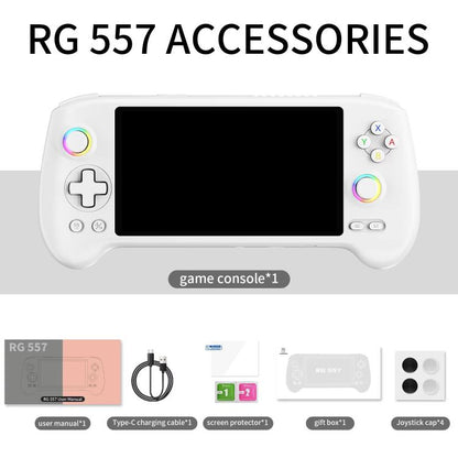 ANBERNIC RG557 Handheld Game Console 5.48-Inch AMOLED Screen Android 14 Video Game Player 12+128G(White) - Pocket Console by ANBERNIC | Online Shopping UK | buy2fix