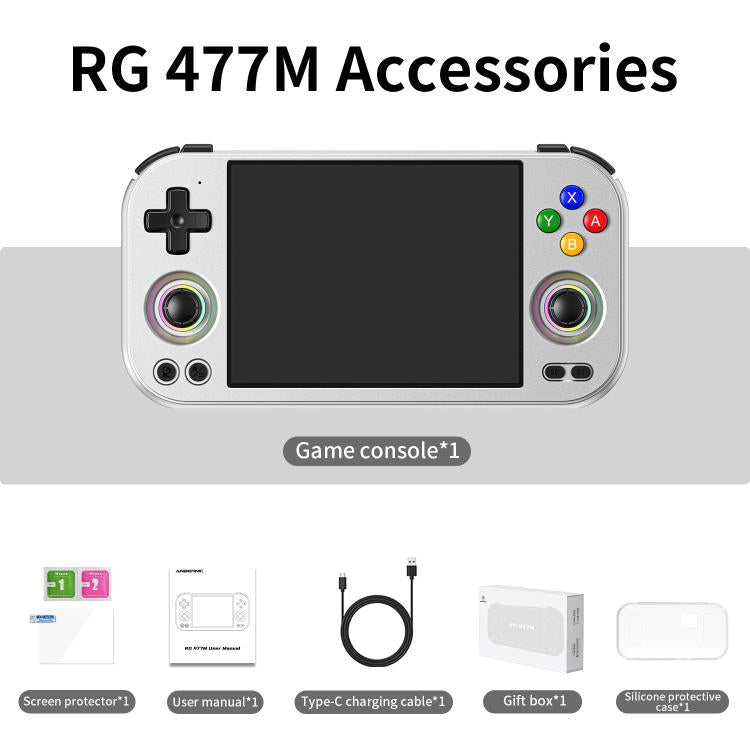 ANBERNIC RG 477M  Android 14 Handheld Game Console With Aluminum Alloy Body, 4.7-Inch LTPS In-Cell Touch Screen, 3D Hall Joystick & Self-Developed AI Assistant 128G(Black) - Pocket Console by ANBERNIC | Online Shopping UK | buy2fix