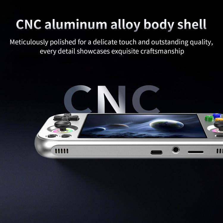 ANBERNIC RG 477M  Android 14 Handheld Game Console With Aluminum Alloy Body, 4.7-Inch LTPS In-Cell Touch Screen, 3D Hall Joystick & Self-Developed AI Assistant 128G(Silver) - Pocket Console by ANBERNIC | Online Shopping UK | buy2fix