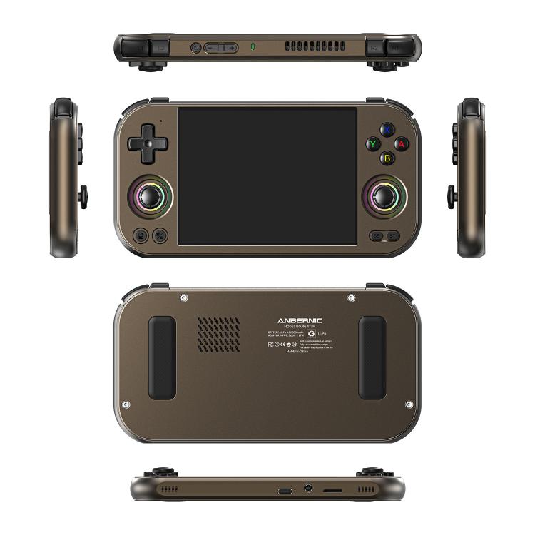 ANBERNIC RG 477M  Android 14 Handheld Game Console With Aluminum Alloy Body, 4.7-Inch LTPS In-Cell Touch Screen, 3D Hall Joystick & Self-Developed AI Assistant 256G(Silver) - Pocket Console by ANBERNIC | Online Shopping UK | buy2fix