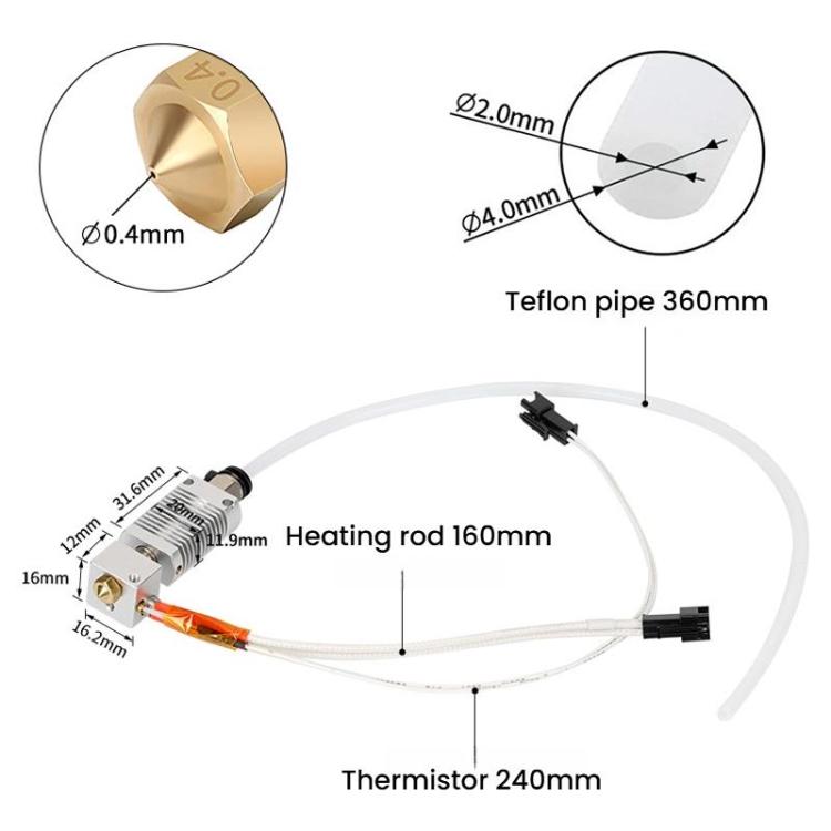12V 40W B1180 For Anycubic I3 Mega PLA Filament Bowden Extruder Kit - Parts by buy2fix | Online Shopping UK | buy2fix