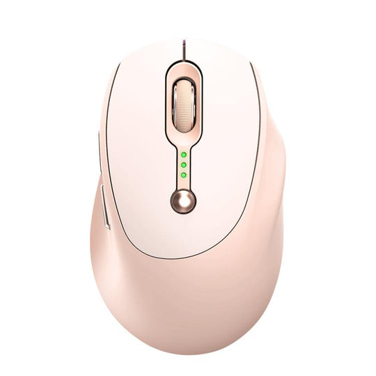 T-WOLF Q7 Single-Mode 2.4G 2400 DPI Wireless Mouse USB-C Rechargeable, Milk Tea Color Elegant Design with Battery Indicator