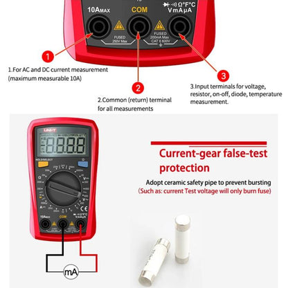 UNI-T UT33D+ Palm Size Multimeter With Backlit LCD Display, 600V 10A AC/DC Voltage Tester - Digital Multimeter by UNI-T | Online Shopping UK | buy2fix