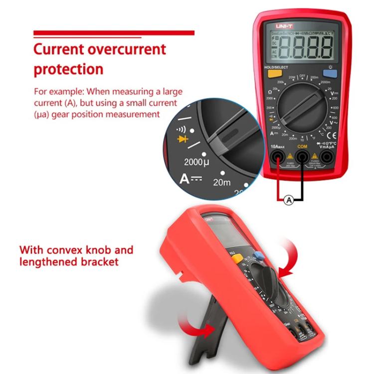 UNI-T UT33B+ Palm Size Multimeter With Backlit LCD Display, 600V 10A AC/DC Voltage Tester - Digital Multimeter by UNI-T | Online Shopping UK | buy2fix