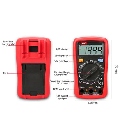 UNI-T UT33B+ Palm Size Multimeter With Backlit LCD Display, 600V 10A AC/DC Voltage Tester - Digital Multimeter by UNI-T | Online Shopping UK | buy2fix