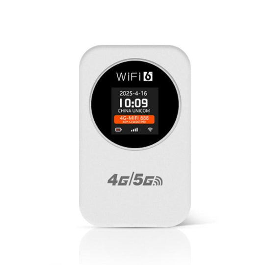 Asia Edition 4G/5G Portable WiFi Hotspot 300Mbps Mobile Router With Time Display, 3000mAh Built-In Battery(White)