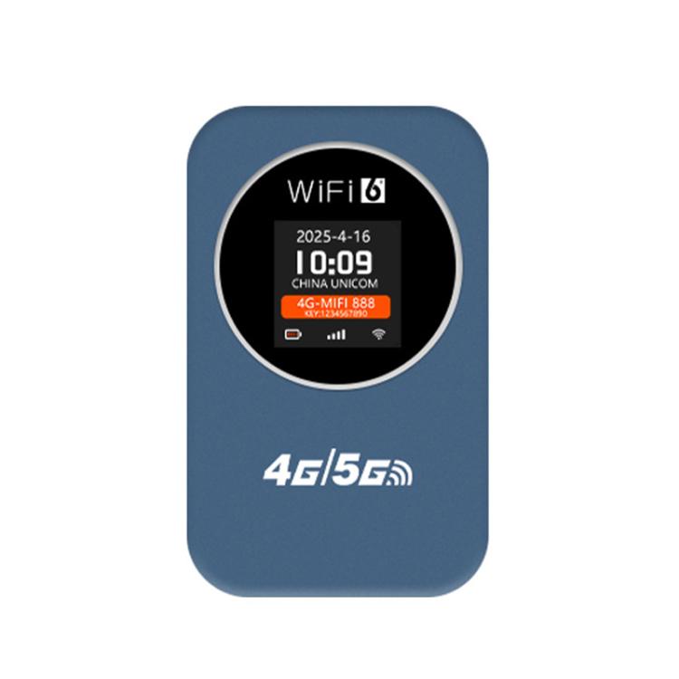 Eurasian Edition 4G/5G Portable WiFi Hotspot 300Mbps Mobile Router With Time Display, 3000mAh Built-In Battery(Blue) - 4G Mobile Wifi by buy2fix | Online Shopping UK | buy2fix