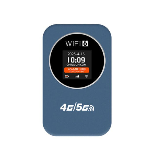 Eurasian Edition 4G/5G Portable WiFi Hotspot 300Mbps Mobile Router With Time Display, 3000mAh Built-In Battery(Blue)