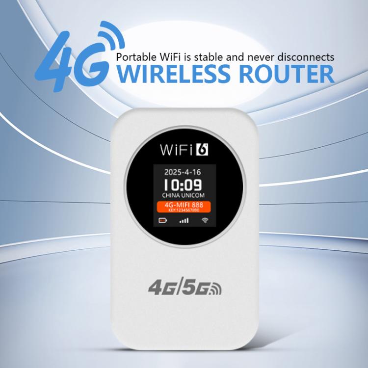 Asia Edition 4G/5G Portable WiFi Hotspot 300Mbps Mobile Router With Time Display, 3000mAh Built-In Battery(White) - 4G Mobile Wifi by buy2fix | Online Shopping UK | buy2fix