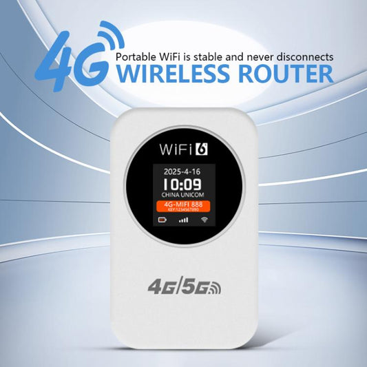Asia Edition 4G/5G Portable WiFi Hotspot 300Mbps Mobile Router With Time Display, 3000mAh Built-In Battery(White) - 4G Mobile Wifi by buy2fix | Online Shopping UK | buy2fix